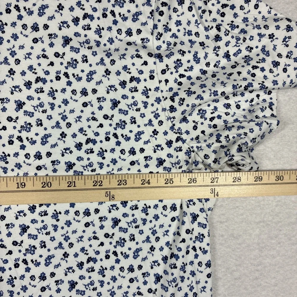 Polo Ralph Lauren Polo Shirt White Blue Floral Print Preppy Men 2XB Big Cotton